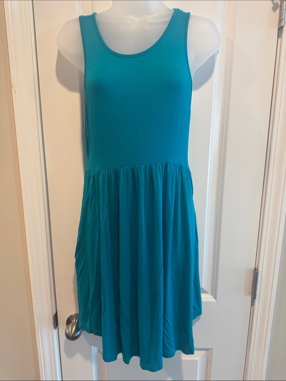HiMone Teal Sleeveless Scoop Neck Casual Dress Small